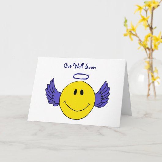 ああ天使の顔は健康なカードをすぐに得ます カード (黄色い花)