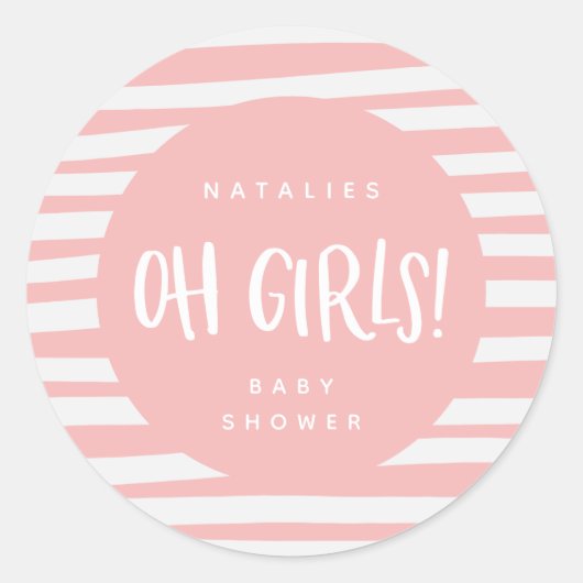 ああ女の子だ!双子の感謝してい女の子が ラウンドシール (正面)