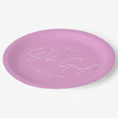 ああ女の子のシャワー明るいセリーピンクエレガント色 ペーパープレート (アングル)