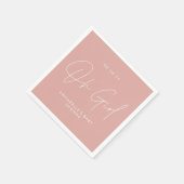 ああ女の子の赤ちゃんシャワースクリプトピンクエレガント スタンダードカクテルナプキン (角)