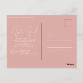 ああ女の子の赤ちゃんシャワースクリプトピンクエレガント ポストカード (裏面)