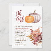 ああ女の子小さなカボチャは赤ちゃんシャワーの途中にある 招待状 (正面)