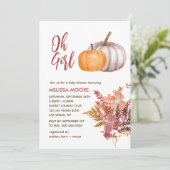 ああ女の子小さなカボチャは赤ちゃんシャワーの途中にある 招待状 (スタンド正面)