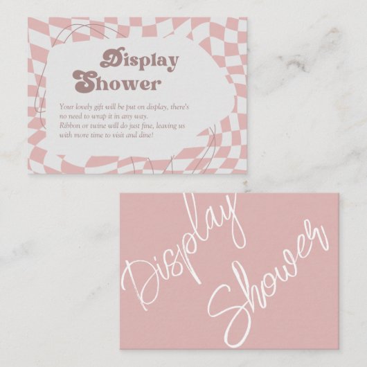 ああ女の子！ピンク市松模様に |ギンガムディスプレイシャワー エンクロージャーカード (正面/裏面)