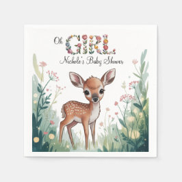 ああ女の子：リトルディアファウンガールベビーシャワー スタンダードカクテルナプキン