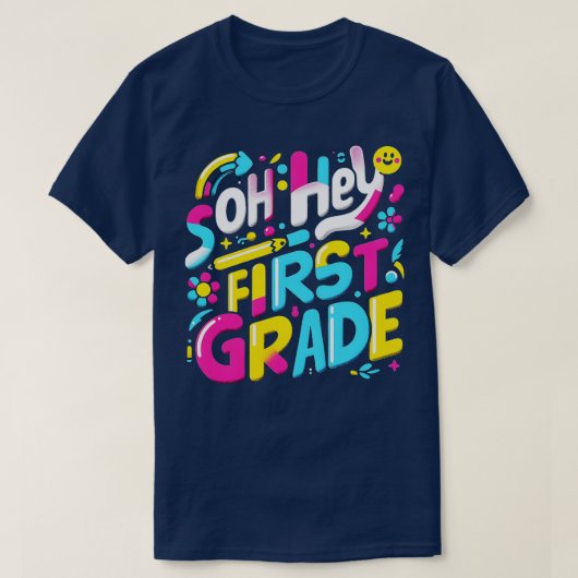 ああ小学1年生の先生キッズスクーの初日 Tシャツ (デザイン正面)