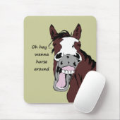 ああ干し草ののまわりに馬おもしろい引用文おもしろい馬 マウスパッド (マウス)