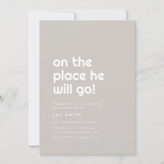 ああ彼が行く場所はパーティの招待状 招待状 (正面)