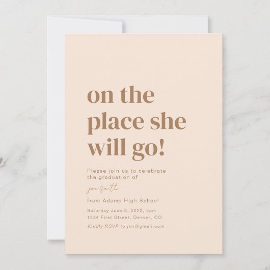 ああ彼女が行く場所はパーティの招待状 招待状 (正面)