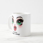 ああ息ができない、素晴らしい目 おもしろ顔 コーヒーマグカップ (正面左)