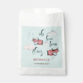 ああ時間が飛ぶレトロな飛行機男の子の誕生日 フェイバーバッグ (正面)