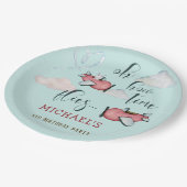 ああ時間が飛ぶレトロな飛行機男の子の誕生日 ペーパープレート (アングル)