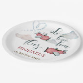 ああ時間が飛ぶレトロな飛行機男の子の誕生日 ペーパープレート (アングル)