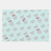 ああ時間が飛ぶレトロな飛行機男の子の誕生日 ラッピングペーパーシート (正面3)