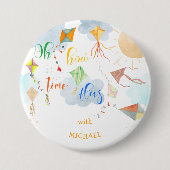 ああ時間は水の色の凧を飛ぶ 缶バッジ (正面)