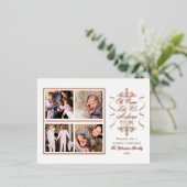 ああ来あ彼を崇拝しよう4写真クリスマス 箔シーズンポストカード (立ち正面)