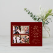 ああ来あ彼を崇拝しよう4写真クリスマス 箔シーズンポストカード (立ち正面)