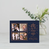 ああ来あ彼を崇拝しよう4写真クリスマス 箔シーズンポストカード (立ち正面)