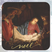 ああ来彼を崇拝しようベビーイエス出生 スクエアシール