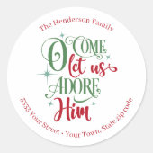 「ああ来聖降誕祭の差出人住所を楽しもう ラウンドシール (正面)