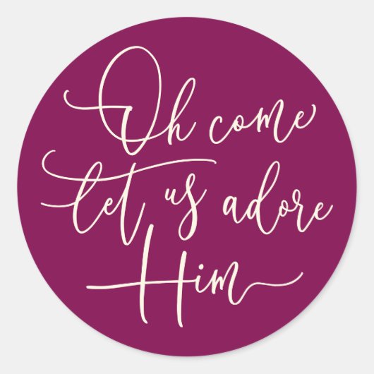 ああ来、彼の脚本のクリスマスデザイン ラウンドシール (正面)