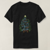 ああ来、彼を崇拝しよう、クリスマスツリー引用文T-S Tシャツ (デザイン正面)