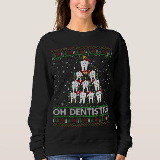 ああ歯列醜いクリスマスライト歯医者Chris スウェットシャツ