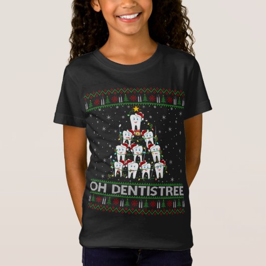 ああ歯列醜いクリスマスライト歯医者Chris Tシャツ (正面)