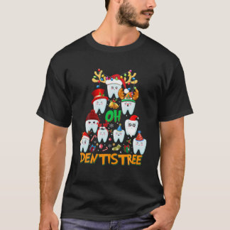 ああ歯科おもしろいクリスマスクリスマス歯科 Tシャツ