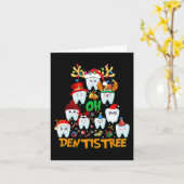 ああ歯科おもしろいクリスマスツリー歯科衛生Xm カード (黄色い花)