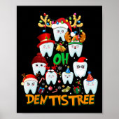 ああ歯科おもしろいクリスマスツリー歯科衛生Xm ポスター (正面)