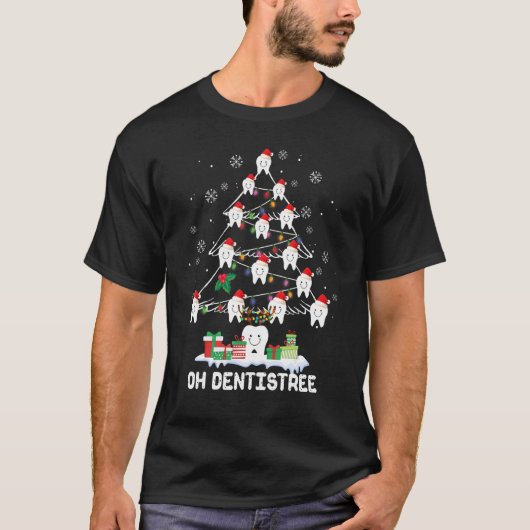 ああ歯科クリスマスツリー歯科衛生クリスマス Tシャツ (正面)