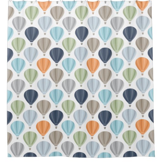ああ熱気はパターンを風船のようにふくらませます シャワーカーテン (正面)