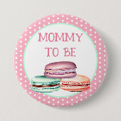 ああ甘い赤ちゃん女の子マカロン赤ちゃんシャワー母になる 缶バッジ (正面)