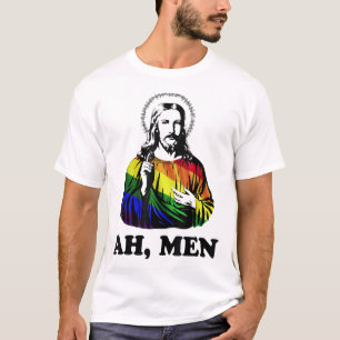 ああ男おもしろいイエスクリスチャン虹LGBT、プライドM Tシャツ