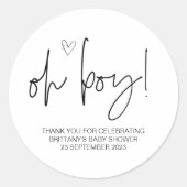 ああ男の子かわいい赤ちゃんシャワーのパーティーが母になりますように ラウンドシール (正面)