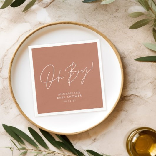 ああ男の子のシャワーのスクリプトterracota エレガント スタンダードカクテルナプキン