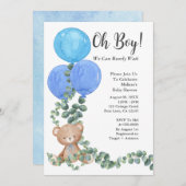 ああ男の子のシャワーを待つことができる 招待状 (正面/裏面)