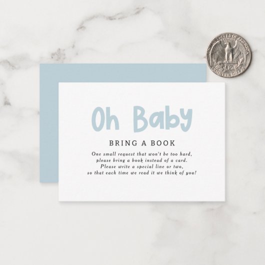 ああ男の子のスクリプトクリーム赤ちゃんシャワー本を持って来る ノートカード (正面/裏面インサイチュ)