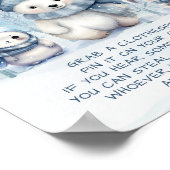 ああ男の子の冬の赤ちゃんシャワー言わないベビーゲーム ポスター (角)