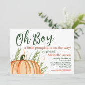 ああ男の子の小さなカボチャは赤ちゃんシャワーの途中にある 招待状 (スタンド正面)