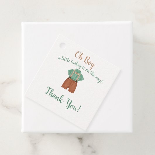 ああ男の子の小さな七面鳥の赤ちゃんシャワー フェイバータグ (インサイチュ)
