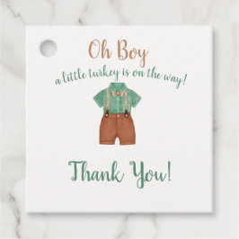 ああ男の子の小さな七面鳥の赤ちゃんシャワー フェイバータグ