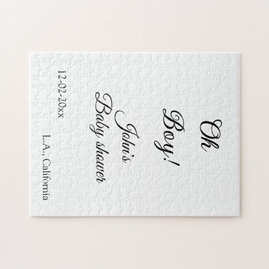 ああ男の子の赤ちゃんシャワー名を追加する日付年会開催日 ジグソーパズル (横)