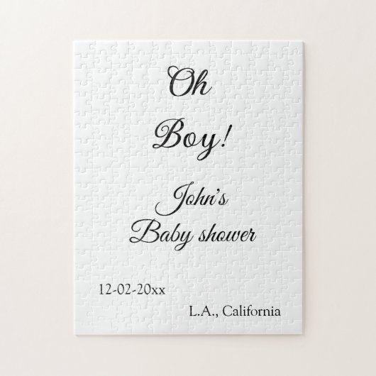 ああ男の子の赤ちゃんシャワー名を追加する日付年会開催日 ジグソーパズル (縦)
