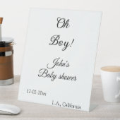 ああ男の子の赤ちゃんシャワー名を追加する日付年会開催日 台座サイン (インサイチュ)