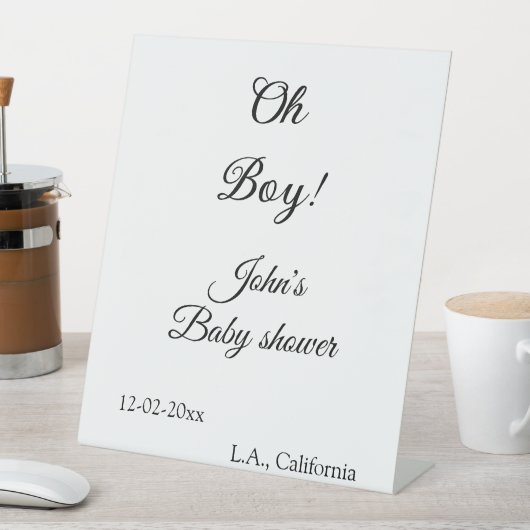ああ男の子の赤ちゃんシャワー名を追加する日付年会開催日 台座サイン (インサイチュ)