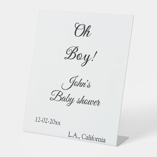 ああ男の子の赤ちゃんシャワー名を追加する日付年会開催日 台座サイン (正面)