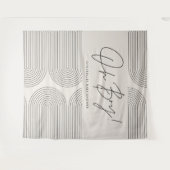 ああ男の子の赤ちゃんシャワー黒と白モダンエレガント タペストリー (正面(横))