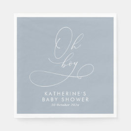 ああ男の子ほこりっぽい青い赤ちゃんシャワー スタンダードランチョンナプキン